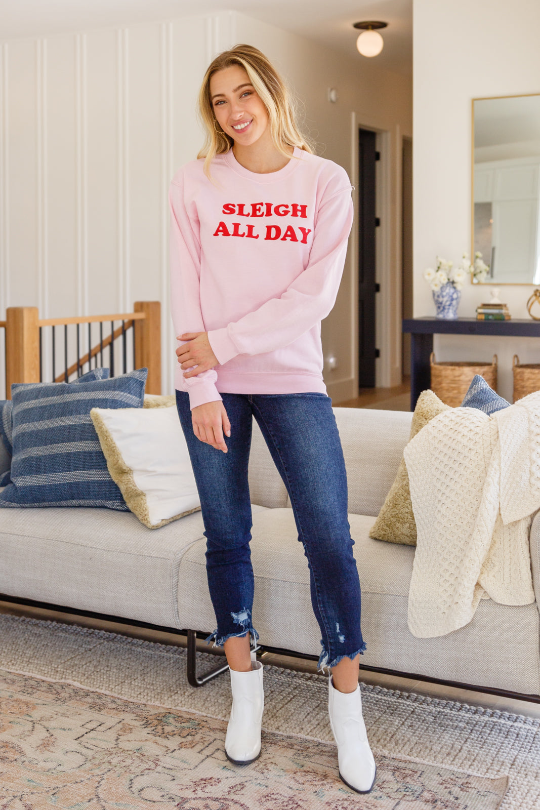 Sleigh All Day Sweatshirt In Pink - 11/15/2022
