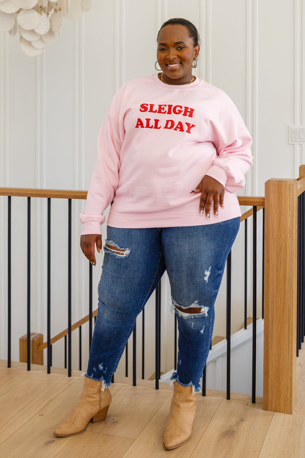 Sleigh All Day Sweatshirt In Pink - 11/15/2022