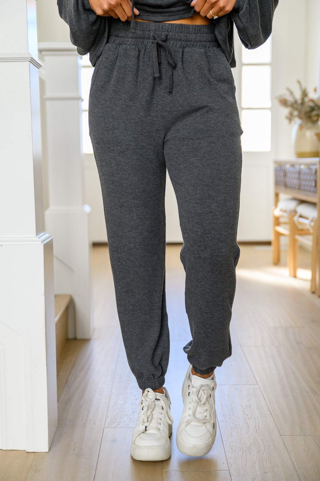 Stay Right Here Soft Knit Joggers In Charcoal - 12/8/2022