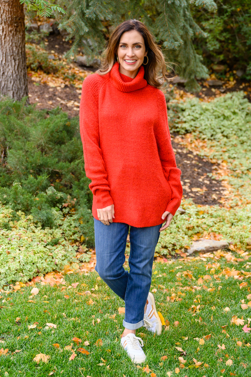 Steady Pace Roll Neck Sweater In Red - 11/17/2022