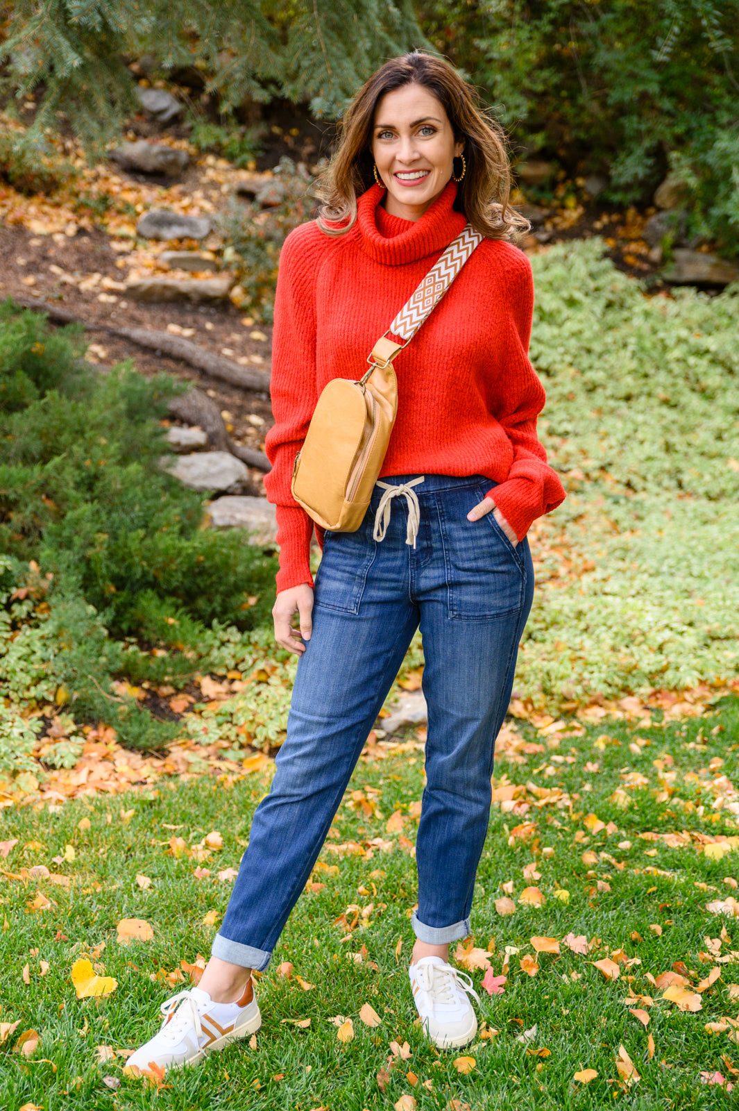 Steady Pace Roll Neck Sweater In Red - 11/17/2022