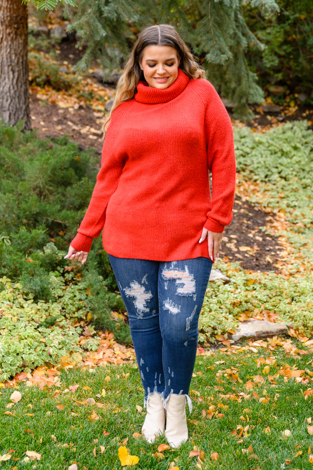 Steady Pace Roll Neck Sweater In Red - 11/17/2022