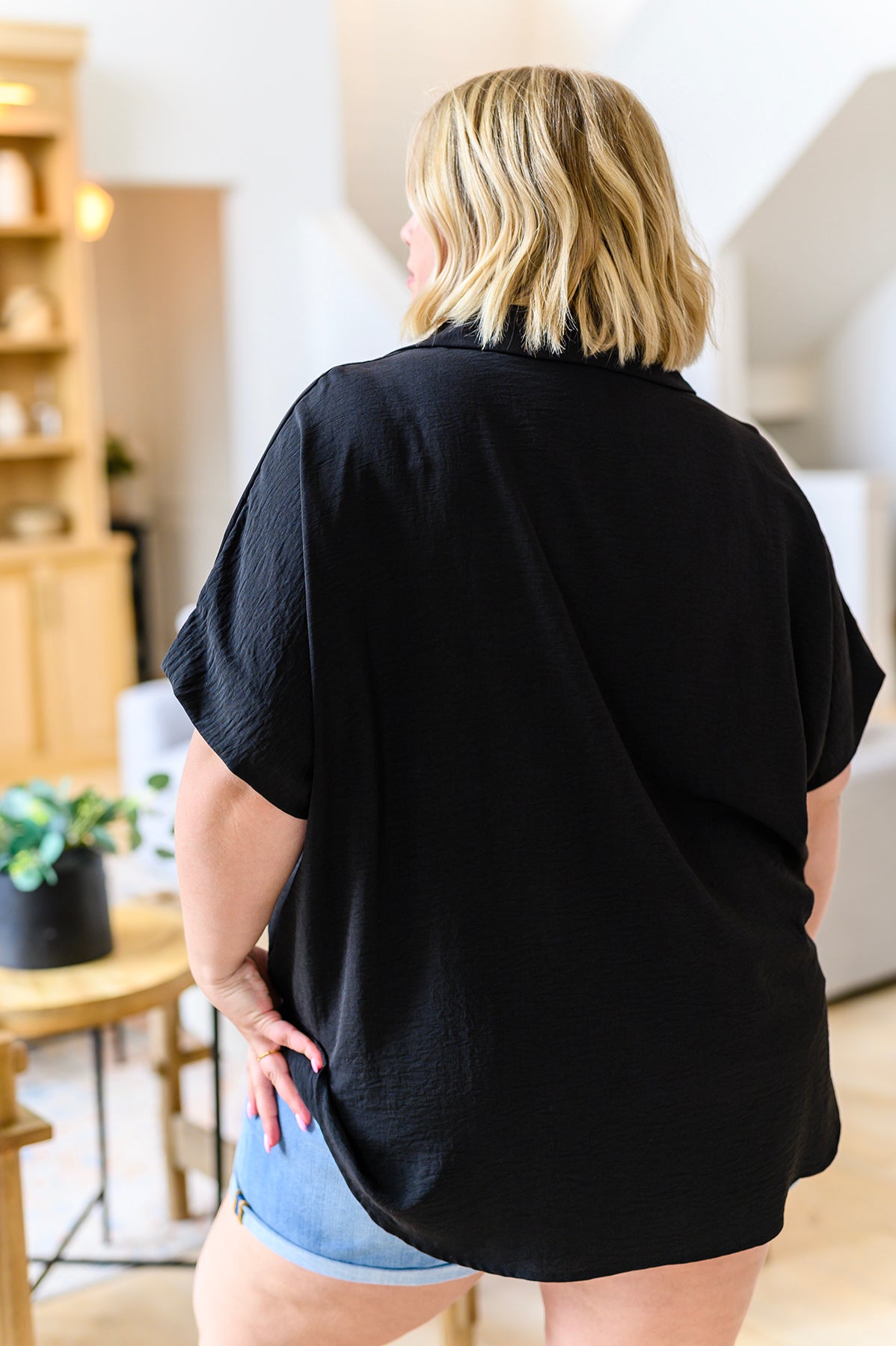 Sweet Simplicity Button Down Blouse in Black - 5/5/2023