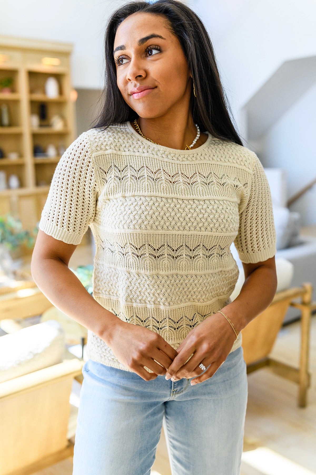 Thea Crocheted Knit Top - 4/28/2023