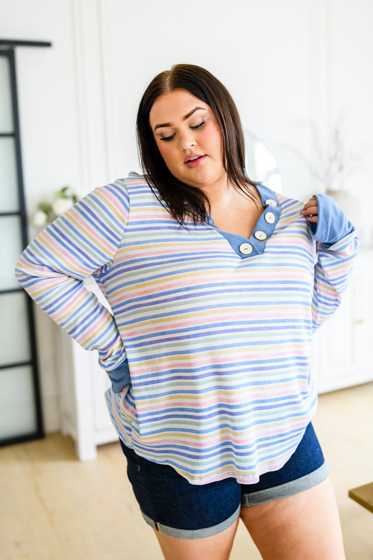 Untroubled Striped Long Sleeve Top - 4/13/2023